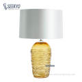 Stained Glass Table Lamp Cracked Textured yellow glass lamp Base table lamp Supplier